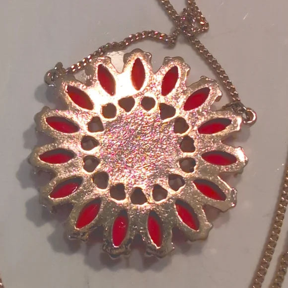 Kate Spade Long Gold Pink Flower Necklace NWOT - Picture 4 of 8